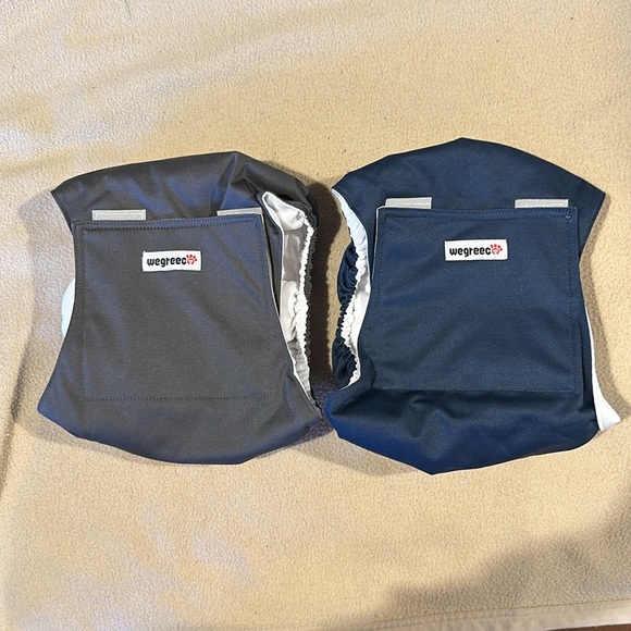 NWT wegreeco Washable Male Dog Belly Band Pack of 2 in Gray and Black - Picture 1 of 7
